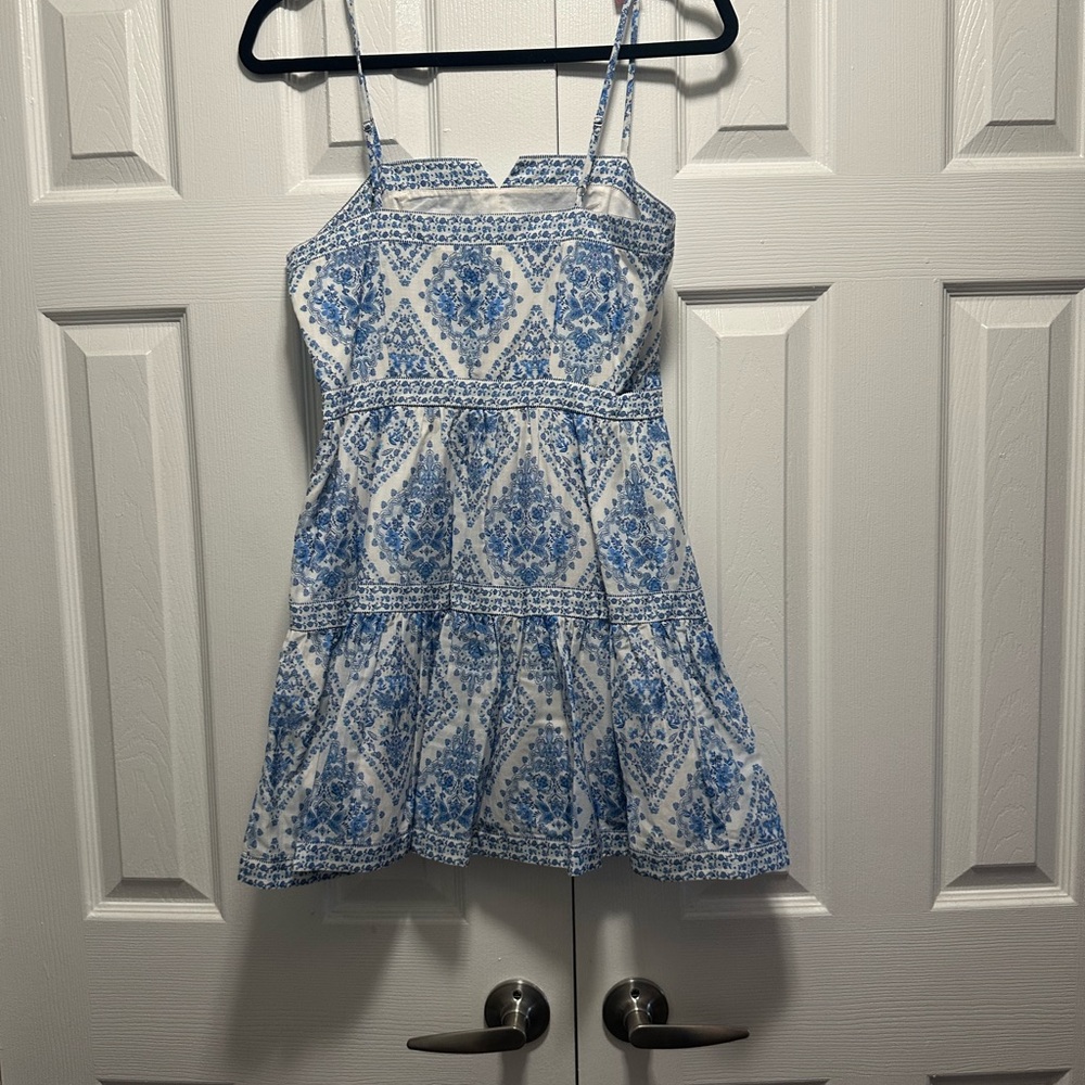 INTERMIX Blue and White Sleeveless Sundress